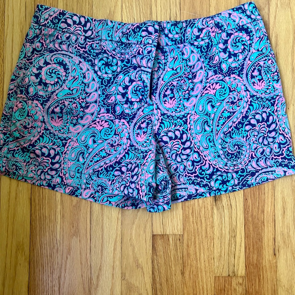 Cambridge Dry Goods Blue and Pink Paisley Shorts